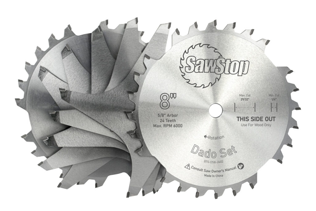 SawStop stacked dado set with chippers