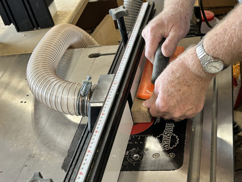 Rounding over the edges of the mallet head at the router table